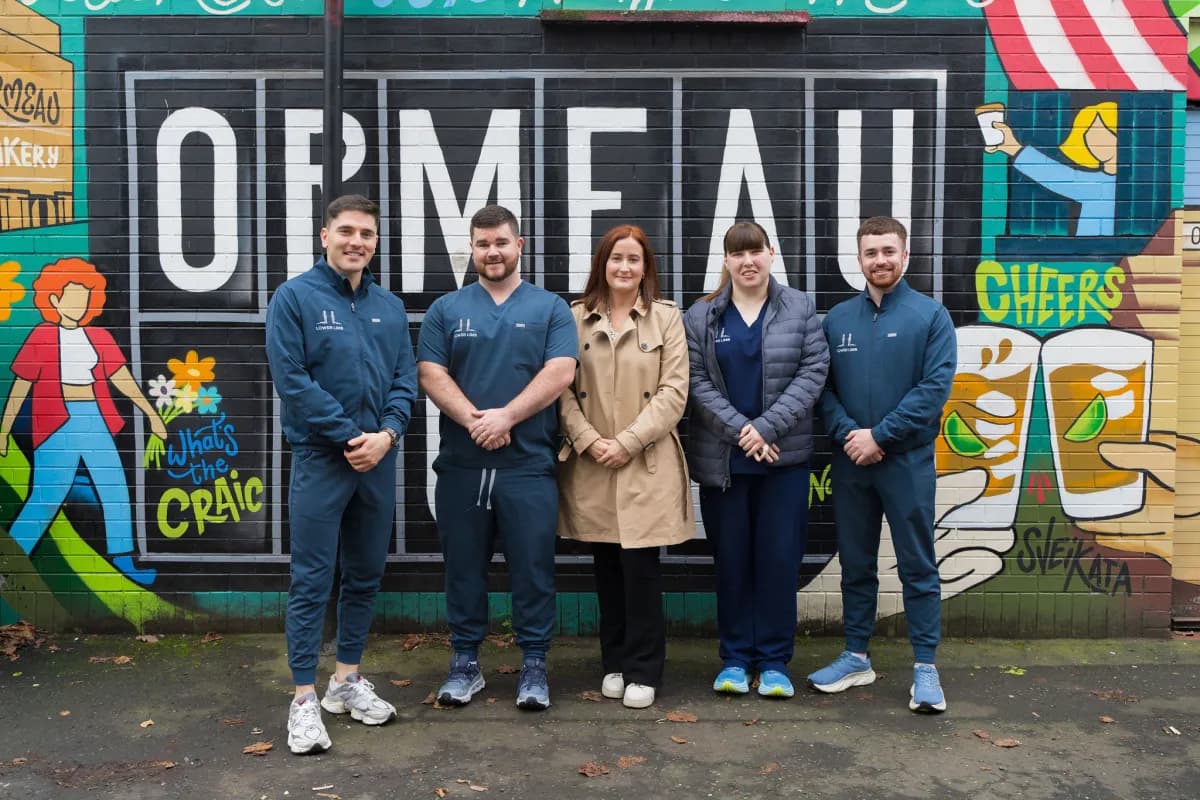 The Lower Limb Clinic team outside their Ormeau Road clinic in Belfast